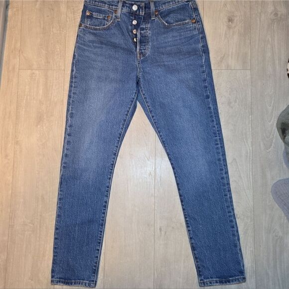 Levi’s 501 Skinny Women’s Jeans Size 27 28 High Rise Button Fly Denim - Picture 7 of 8